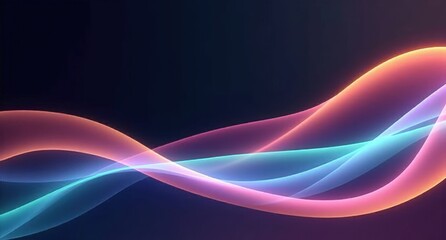 Obraz premium Amber, turquoise, violet, and aquamarine colors flow with fluid motion on a dark background, creating a calm, abstract gradient in Corona Renderer style.