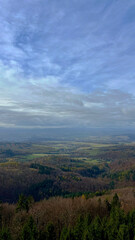 Autumn in the mountains, autumn mountains from above. Drone view.