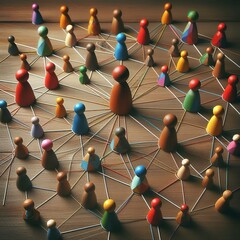 Interconnected Network of People | A Visual Representation of a Social Network | A Complex Network of Relationships | The Power of Connection | A Visual Metaphor for Human Interaction