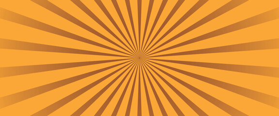 Swirling radial ice cream background. Orange groovy vortex spiral twirl. Twirl sunburst psychedelic pattern. Orange lollipop texture. Swirl candy background. Vector illustration.