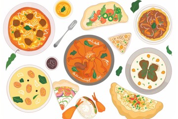 This stunning arrangement showcases a diverse spread of Indian and Desi cuisine perfect for Ramadan iftar. Enjoy an array of delectable dishes like biryani, chicken curry, and crispy samosas.