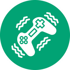 Game Controller Vibration glyph circle icon