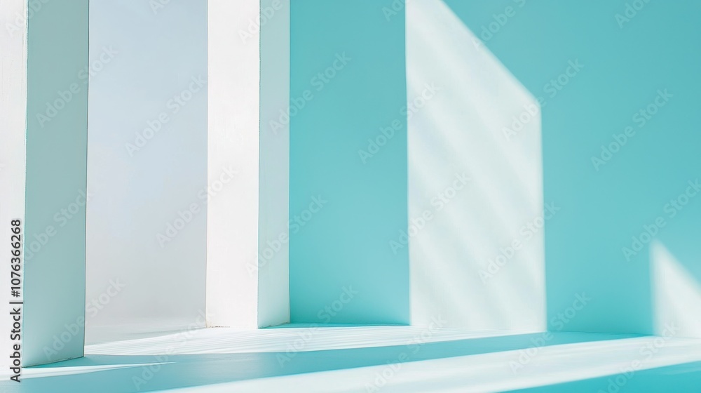 Poster Create a serene atmosphere with a minimalistic light blue gradient background enhancing your space design