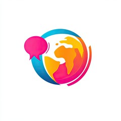 Abstract Globe with Speech Bubble for Global Communication