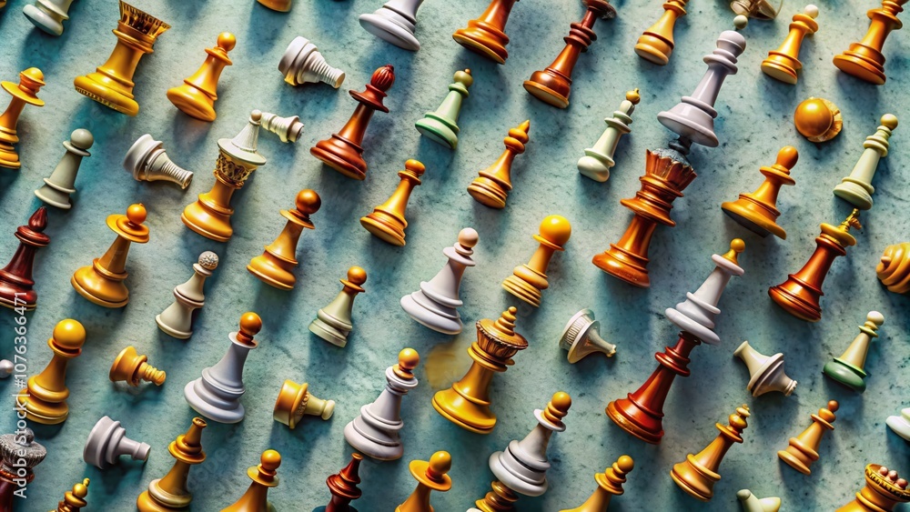 Aufkleber aerial view of a chessboard pattern on grey surface - perfect for modern design and backgrounds