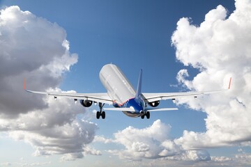 Classic passenger airplane transport in the sky