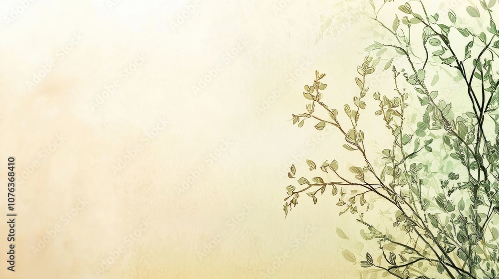 Aufkleber create a serene atmosphere with a soft gradient background and organic shapes for your design projec
