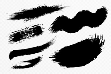 Brush strokes of paint.Black brush background texture.Ink paint.
