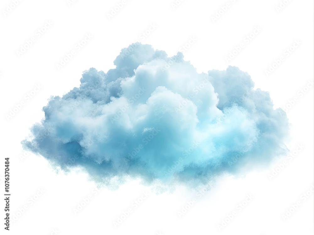 Poster minimalist blue cloud border isolated on white background for clean and elegant design elements in d