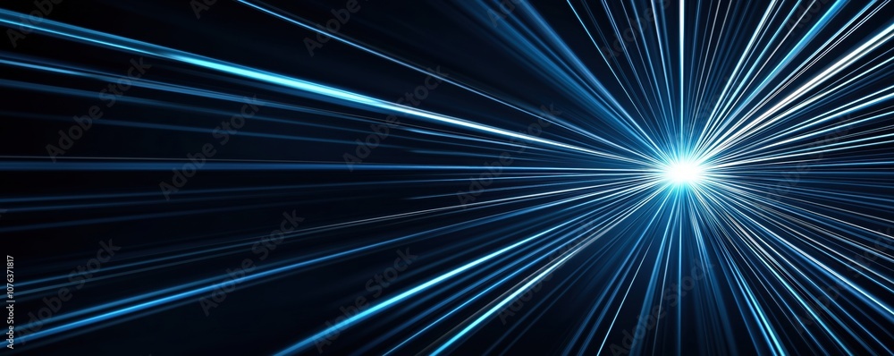 Poster a stunning visual representation of light rays radiating from a central point, creating a dynamic en