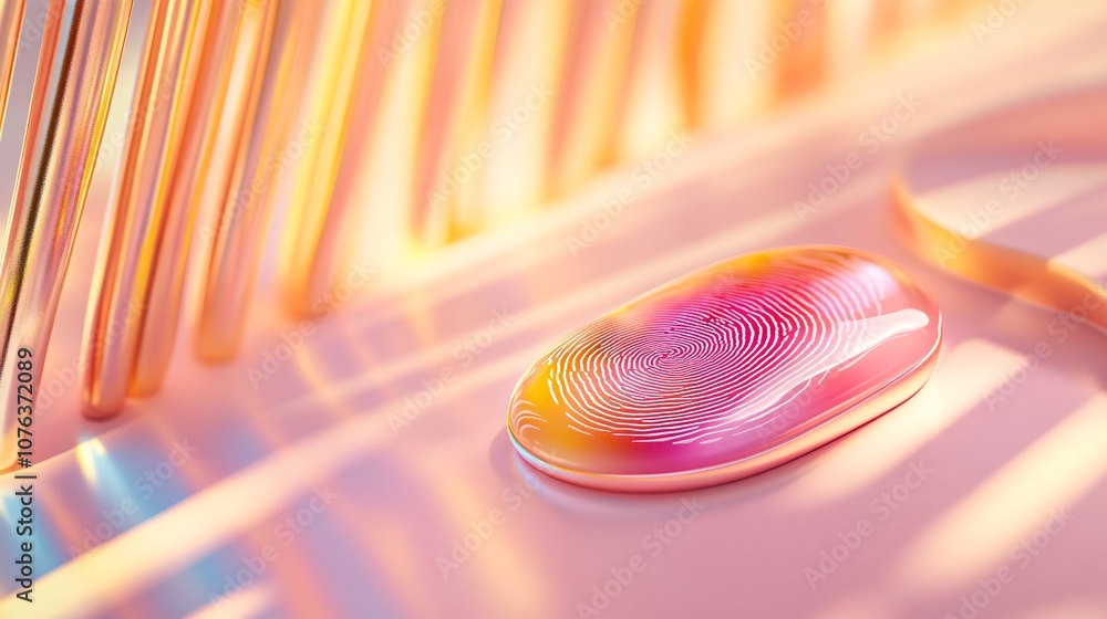 Poster modern fingerprint scanner for identity verification