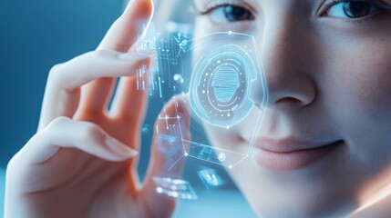 Advanced Facial Recognition and Identity Verification Concept