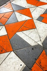 Geometric Abstract Design in Shades of Orange and Gray with Dynamic Visual Pattern