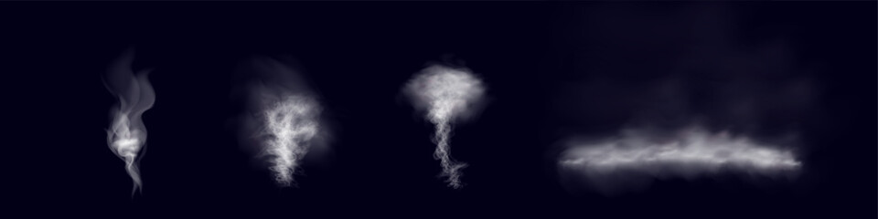 Obraz premium Illustration smoke, vape, fog, smog.Realistic smoke on a transparent background.