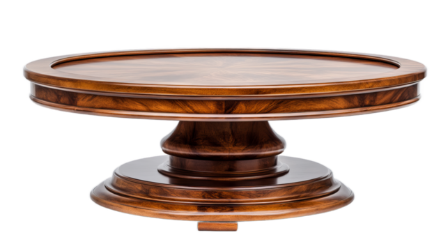 Luxury Wooden table isolated on transparent background 