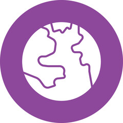 World Map glyph circle icon