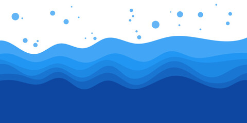 2D waved of blue curved vector format abstract design with waterdrop effects background wallpaper for desktop