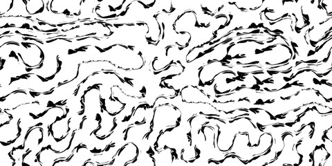 Seamless pattern with curved lines. Swirl pattern. Background with black and white waves