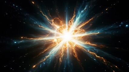 Fototapeta premium A stunning cosmic explosion with vibrant colors and dynamic energy, showcasing the beauty of the universe. Perfect for sci-fi themes and space art