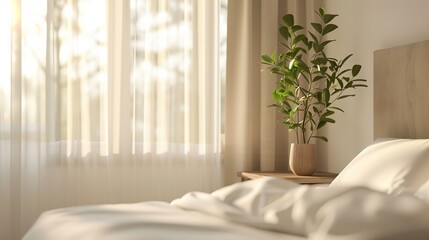 Sunlight Streaming Through a Bedroom Window