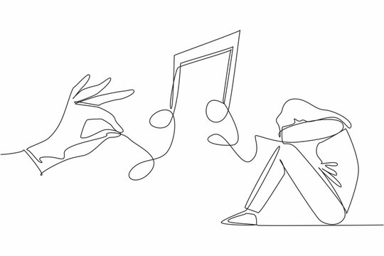 single line art: hand, music note, person clip art preview