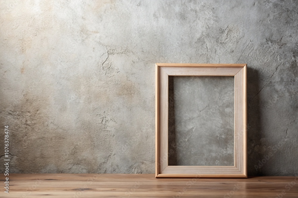 Poster an empty frame symbolizing endless possibilities in minimalist photography with soft lighting and su