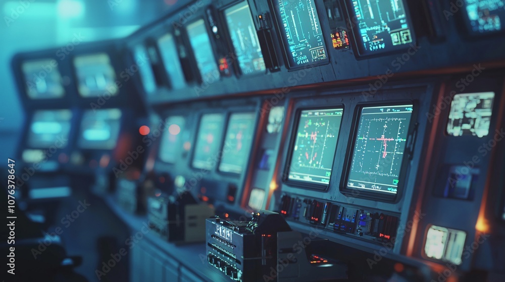 Poster explore the advanced control room operations at an airport featuring cutting-edge aedb technology fo