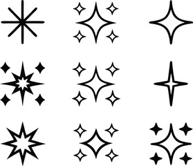 sparkles icon bundle vector Sparkle star icon, set of star sparkles icons