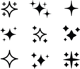 sparkles icon bundle vector Sparkle star icon, set of star sparkles icons