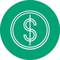 Dollar Sign line circle icon