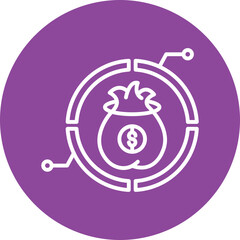 Asset Management line circle icon