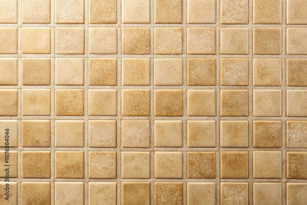 Poster beige square tile texture with repetitive pattern on the left side, perfect for background use and d