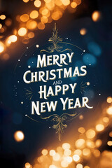 Elegant Christmas greeting cards. AI Generated