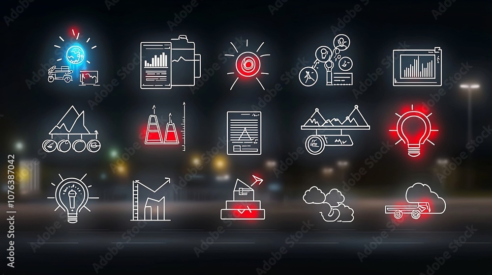 Aufkleber Set of 15 outline style action oriented icons featuring project roadmap task allocation and progress tracking elements  Editable suitable for business workflow planning and organization concepts