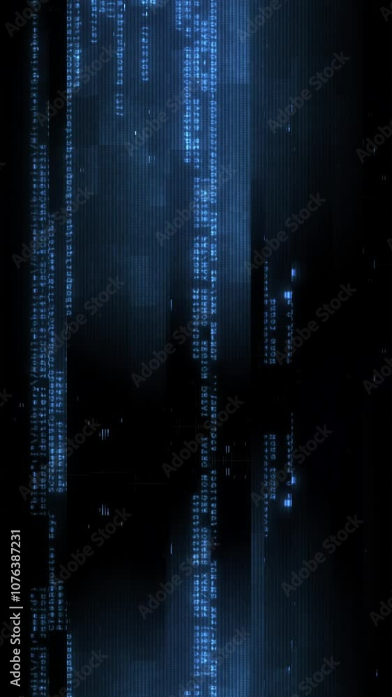 Wall mural a looping style screen background with data glitch and interference effects.