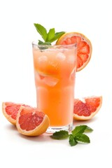 Refreshing grapefruit mint beverage