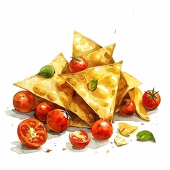 Crispy Tortilla Chips with Cherry Tomatoes