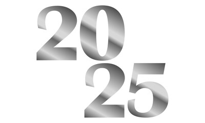 Silver 2025 New Year Icon, Simple Icon Vector Design, best used for presentation, application, web and banner