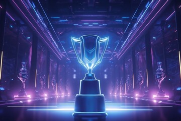 Trophy esports light illuminated.