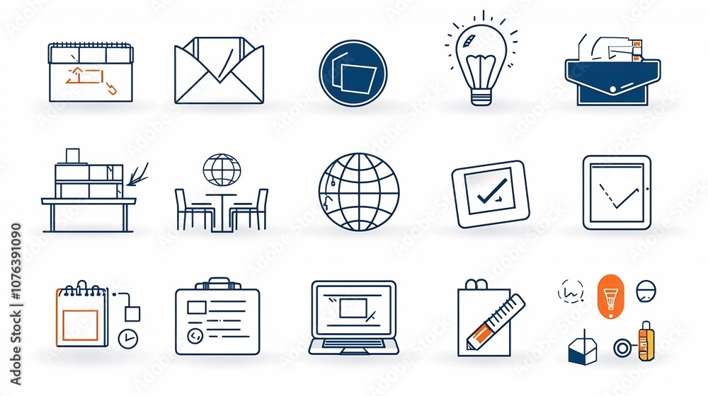 Poster A set of 15 education related icons in an outline style featuring elements like online classroom e learning platform and study materials  These versatile graphics can be used for web design