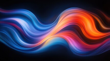 Fototapeta premium Abstract Colorful Swirling Lines on a Black Background