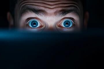 Intense Gaze at Screen in Dark Environment