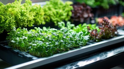 Partners managing an indoor hydroponic farm with vibrant plants in a high-tech urban setting