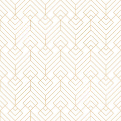 Gold white chevron lines seamless pattern. Abstract geometric structure pattern. Fine line lattice texture background.