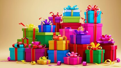 Colorful Gift Boxes with Bows