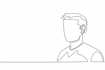 Single continuous line drawing man using hearing aid. Bad habits repeat themselves. Taking advantage of technological advances. Amplify sound. World Hearing Day. One line design vector illustration