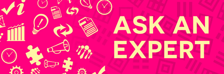 Ask An Expert Business Symbols Random Circular Pink Left 