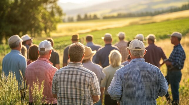 Outdoor field day training session for agricultural partners learning new farming techniques