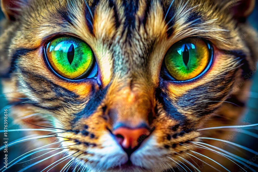 Poster captivating close-up images of cats' eyes capturing their mysterious expressions and unique colors, 