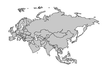Asia map isolated on white background.for website layouts,background,education, precise,customizable,Travel worldwide,map silhouette backdrop,earth geography, political,reports.political map vector.